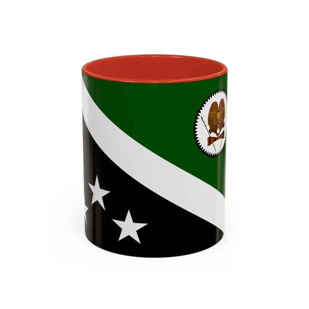 Flag of Western Highlands Papa New Guinea - Accent Coffee Mug 11oz Red - Go Mug Yourself