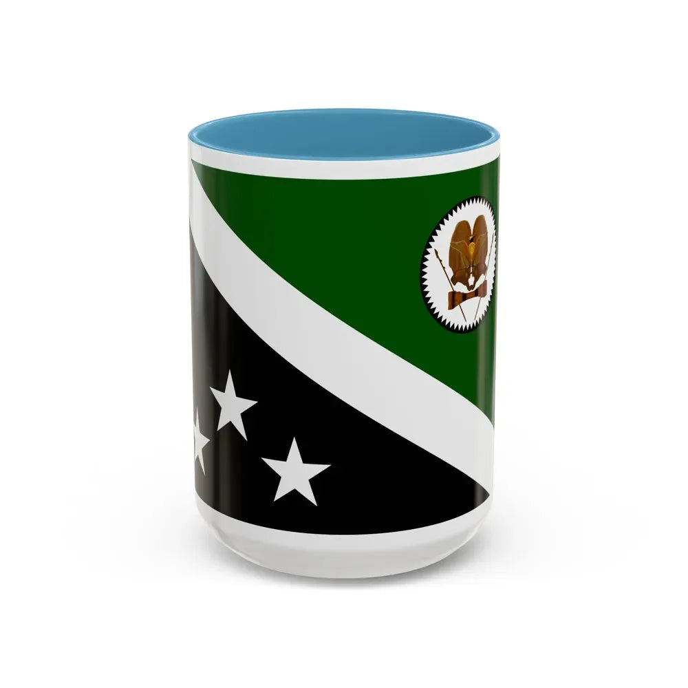 Flag of Western Highlands Papa New Guinea - Accent Coffee Mug 15oz Light Blue - Go Mug Yourself