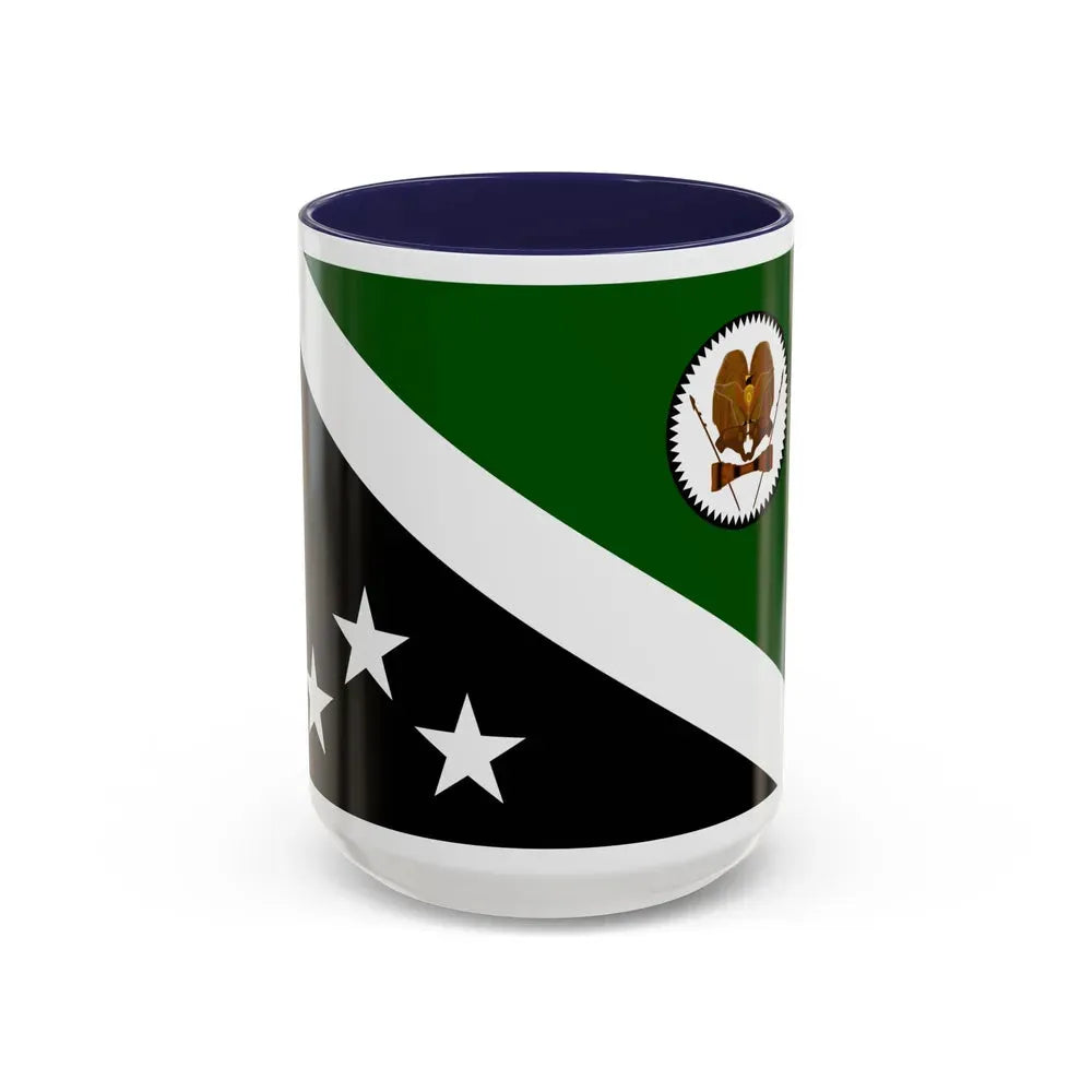 Flag of Western Highlands Papa New Guinea - Accent Coffee Mug 15oz Navy - Go Mug Yourself