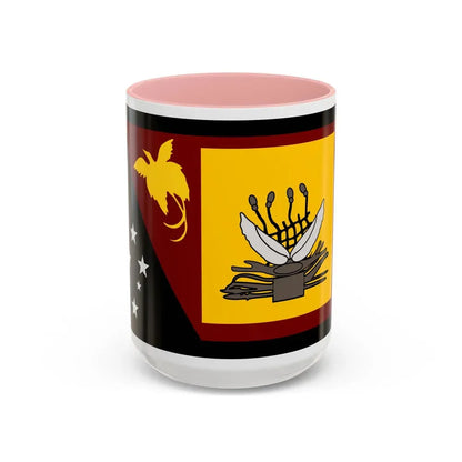 Flag of Western Province Papa New Guinea - Accent Coffee Mug 15oz Pink - Go Mug Yourself