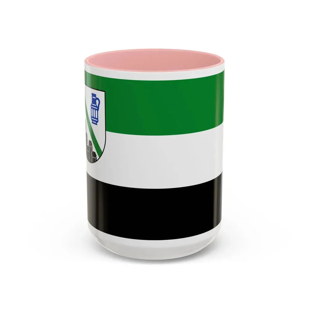 Flag of Westerwaldkreis Germany - Accent Coffee Mug 15oz Pink - Go Mug Yourself