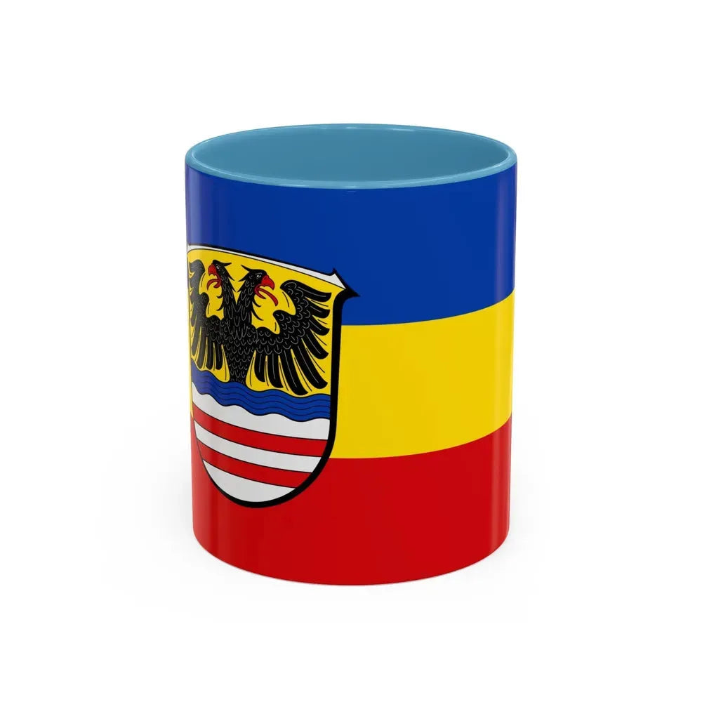 Flag of Wetteraukreises Germany - Accent Coffee Mug 11oz Light Blue - Go Mug Yourself