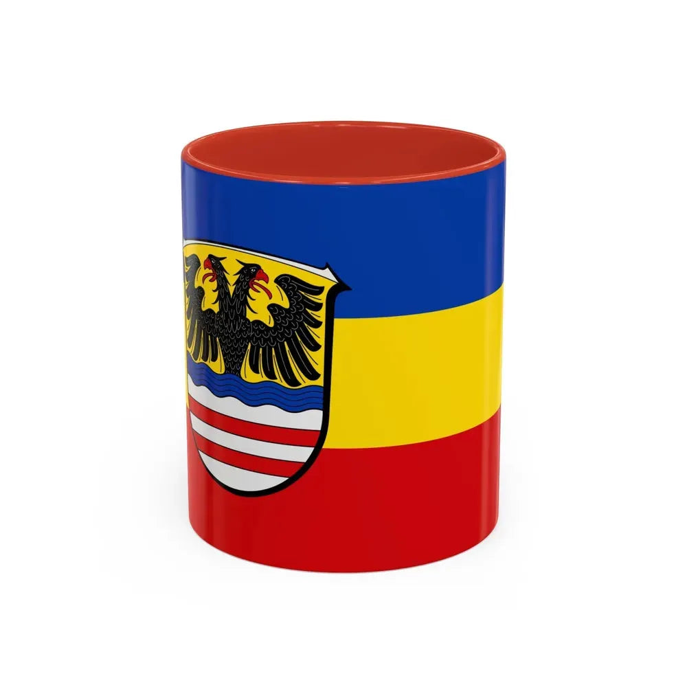 Flag of Wetteraukreises Germany - Accent Coffee Mug 11oz Red - Go Mug Yourself