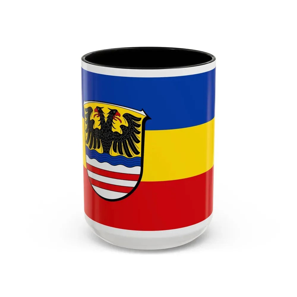 Flag of Wetteraukreises Germany - Accent Coffee Mug 15oz Black - Go Mug Yourself