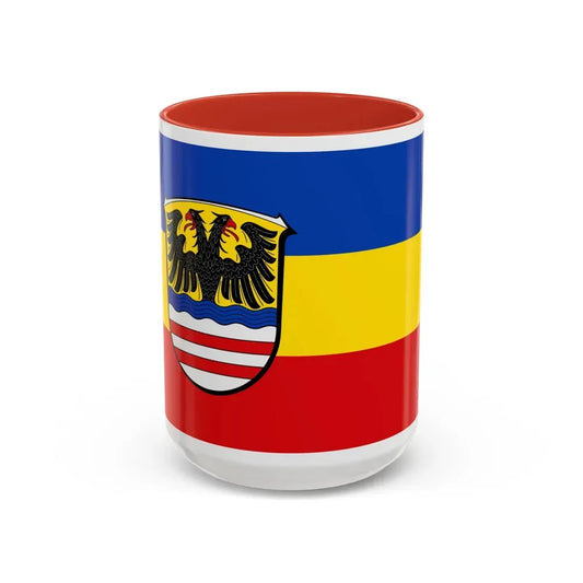 Flag of Wetteraukreises Germany - Accent Coffee Mug 15oz Red - Go Mug Yourself