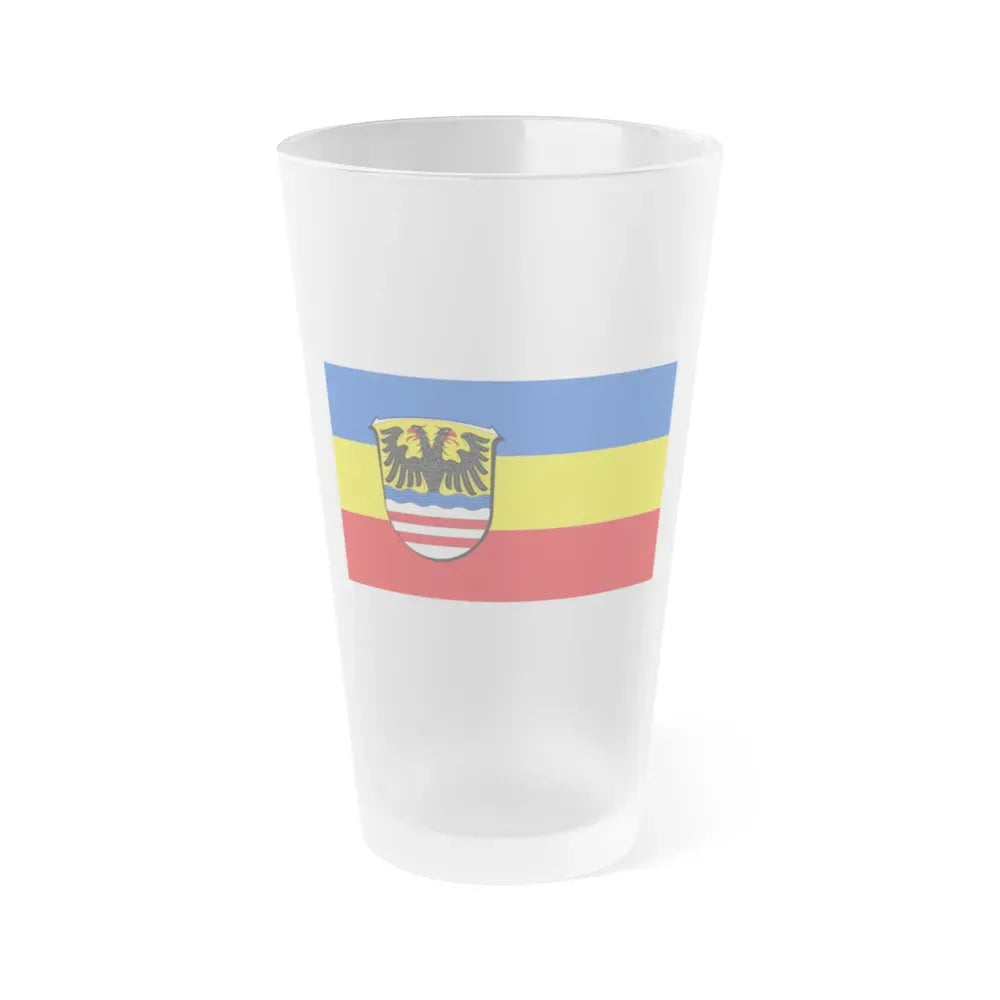 Flag of Wetteraukreises Germany - Frosted Pint Glass 16oz 16oz Frosted - Go Mug Yourself
