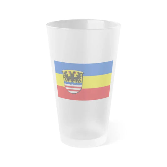 Flag of Wetteraukreises Germany - Frosted Pint Glass 16oz 16oz Frosted - Go Mug Yourself