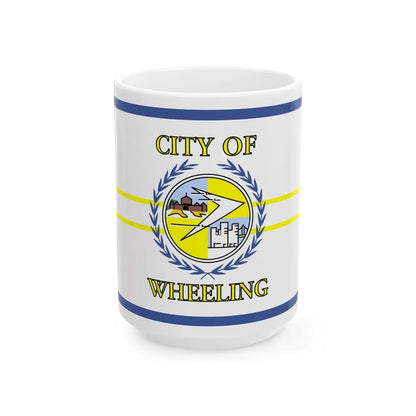 Flag of Wheeling West Virginia 1968-2018 (United States) White Coffee Mug 15oz - Go Mug Yourself
