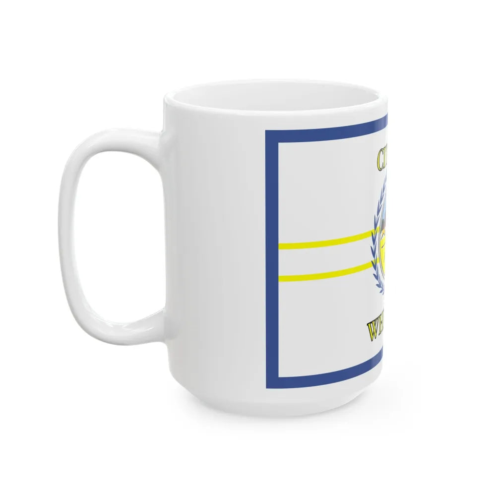 Flag of Wheeling West Virginia 1968-2018 (United States) White Coffee Mug - Go Mug Yourself