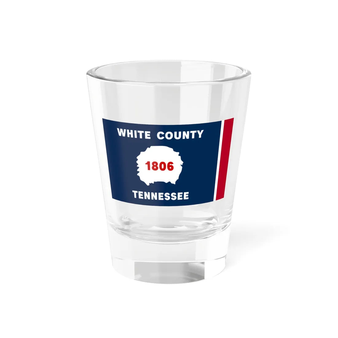 Flag of White County Tennessee (United States) Shot Glass 1.5oz 1.5oz - Go Mug Yourself