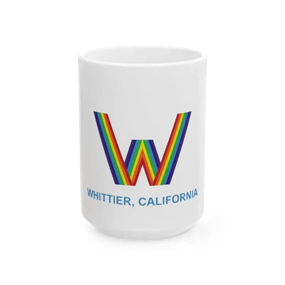 Flag of Whittier California (United States) White Coffee Mug 15oz - Go Mug Yourself