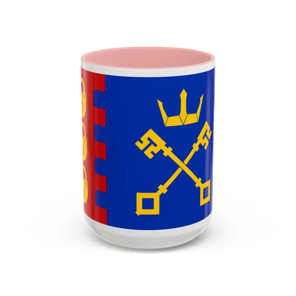 Flag of Willenhall UK - Accent Coffee Mug 15oz Pink - Go Mug Yourself
