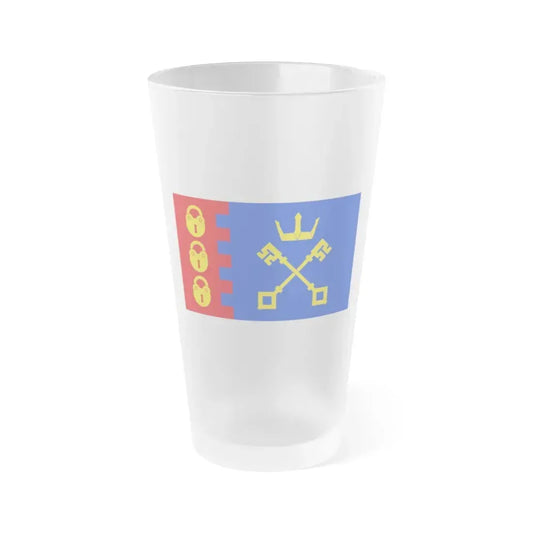 Flag of Willenhall UK - Frosted Pint Glass 16oz 16oz Frosted - Go Mug Yourself