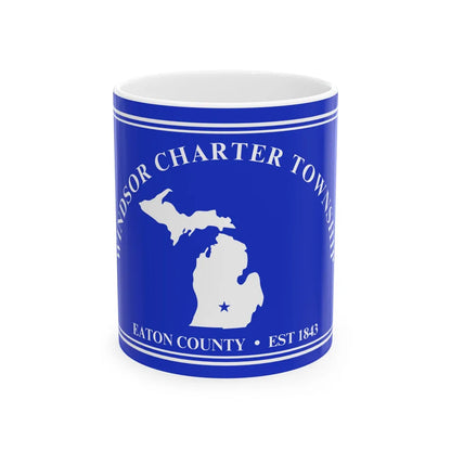 Flag of Windsor Charter Township Michigan (United States) White Coffee Mug 11oz - Go Mug Yourself