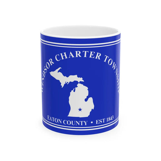 Flag of Windsor Charter Township Michigan (United States) White Coffee Mug 11oz - Go Mug Yourself