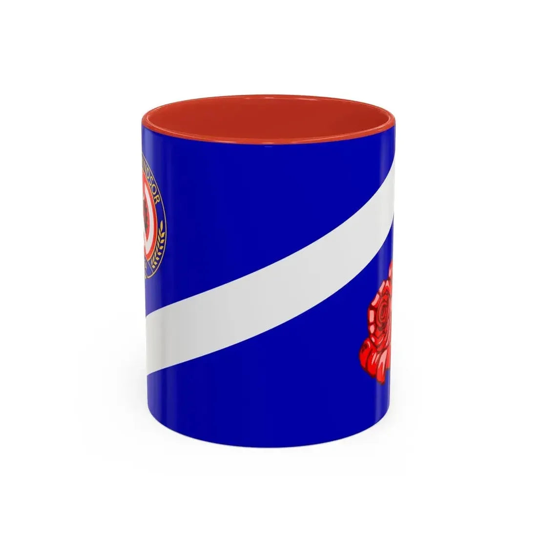 Flag of Windsor Ontario Canada - Accent Coffee Mug 11oz Red - Go Mug Yourself