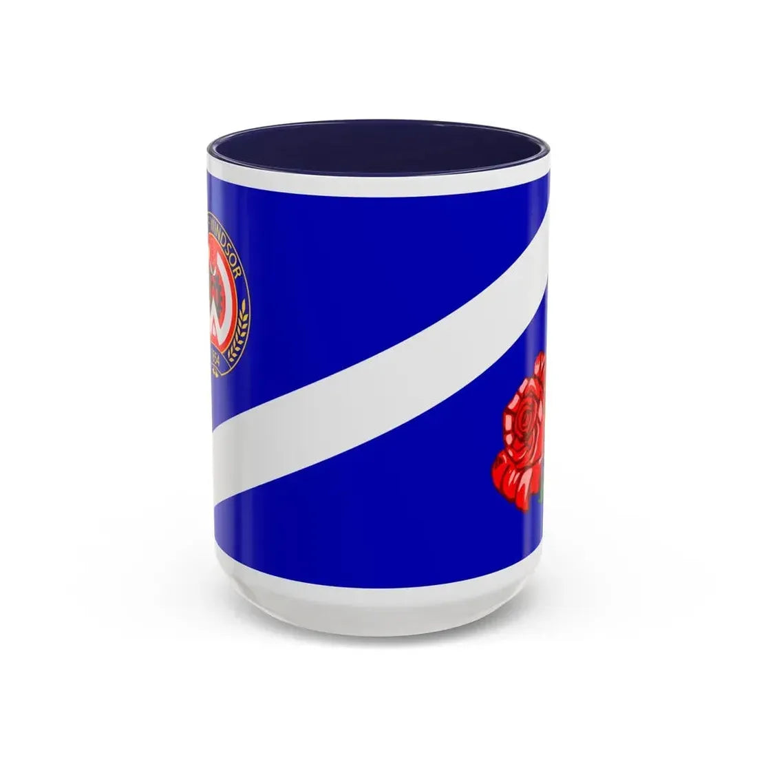 Flag of Windsor Ontario Canada - Accent Coffee Mug 15oz Navy - Go Mug Yourself