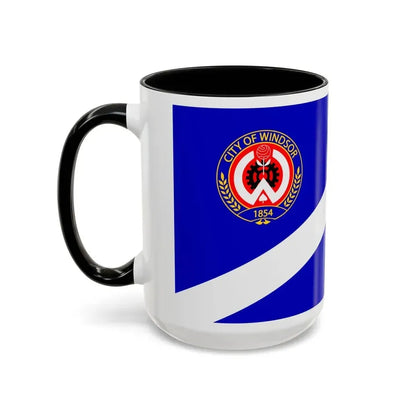 Flag of Windsor Ontario Canada - Accent Coffee Mug - Go Mug Yourself
