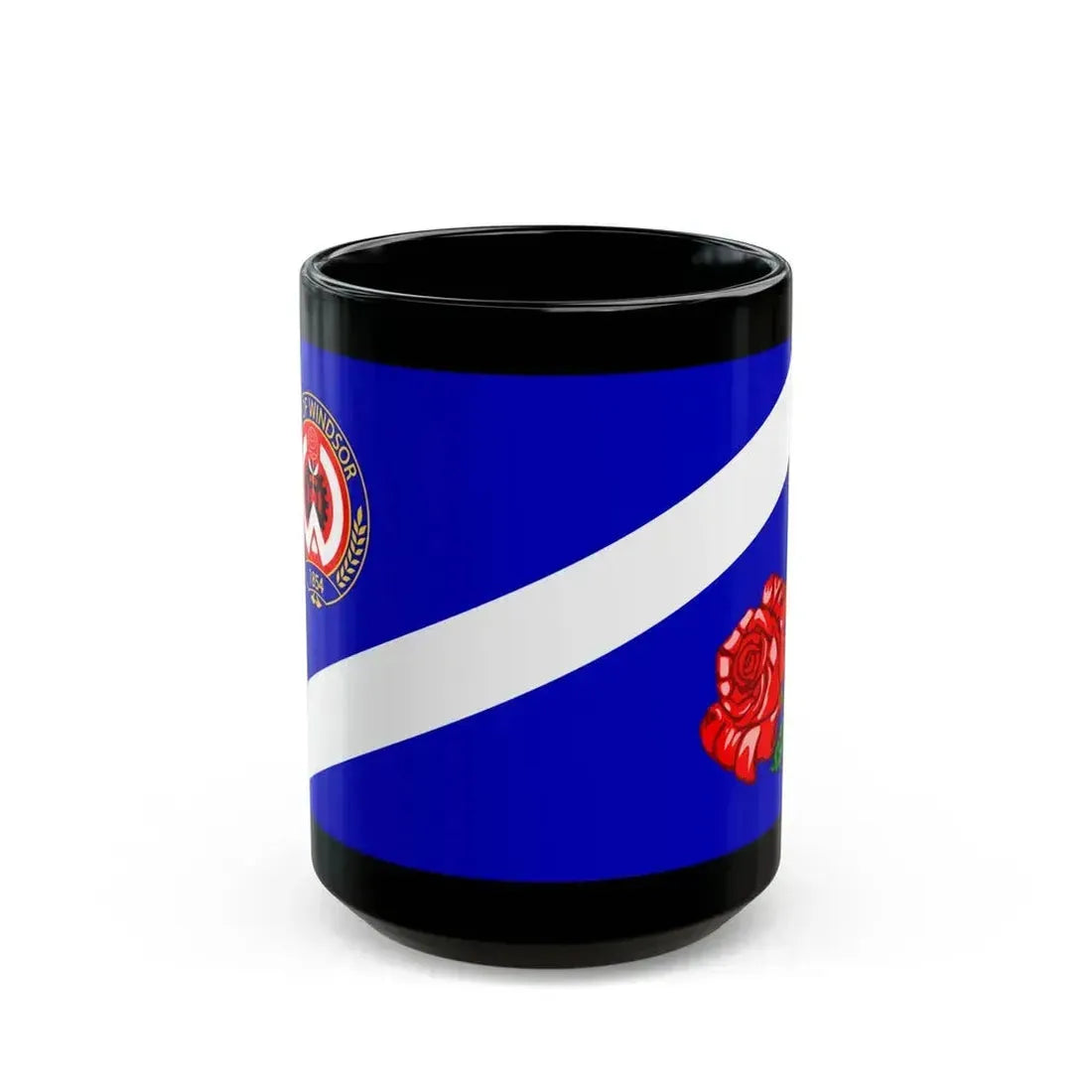 Flag of Windsor Ontario Canada - Black Coffee Mug 15oz - Go Mug Yourself