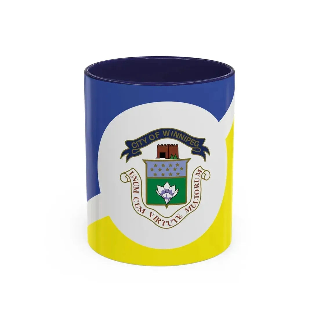 Flag of Winnipeg Canada - Accent Coffee Mug 11oz Navy - Go Mug Yourself