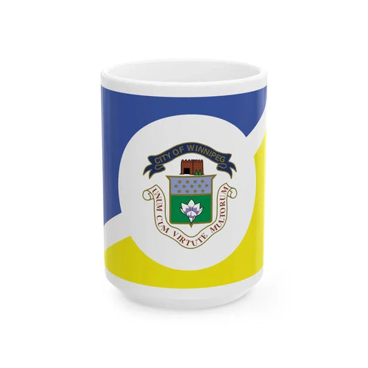 Flag of Winnipeg Canada - White Coffee Mug 15oz - Go Mug Yourself
