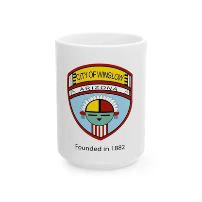 Flag of Winslow Arizona (United States) White Coffee Mug 15oz - Go Mug Yourself