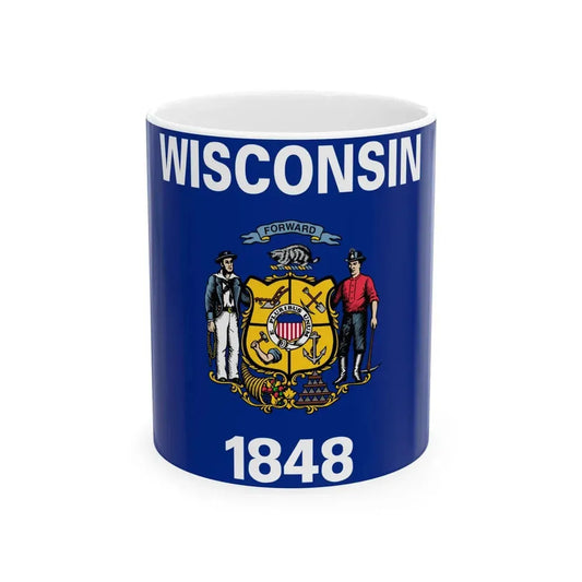 Flag of Wisconsin (United States) White Coffee Mug 11oz - Go Mug Yourself