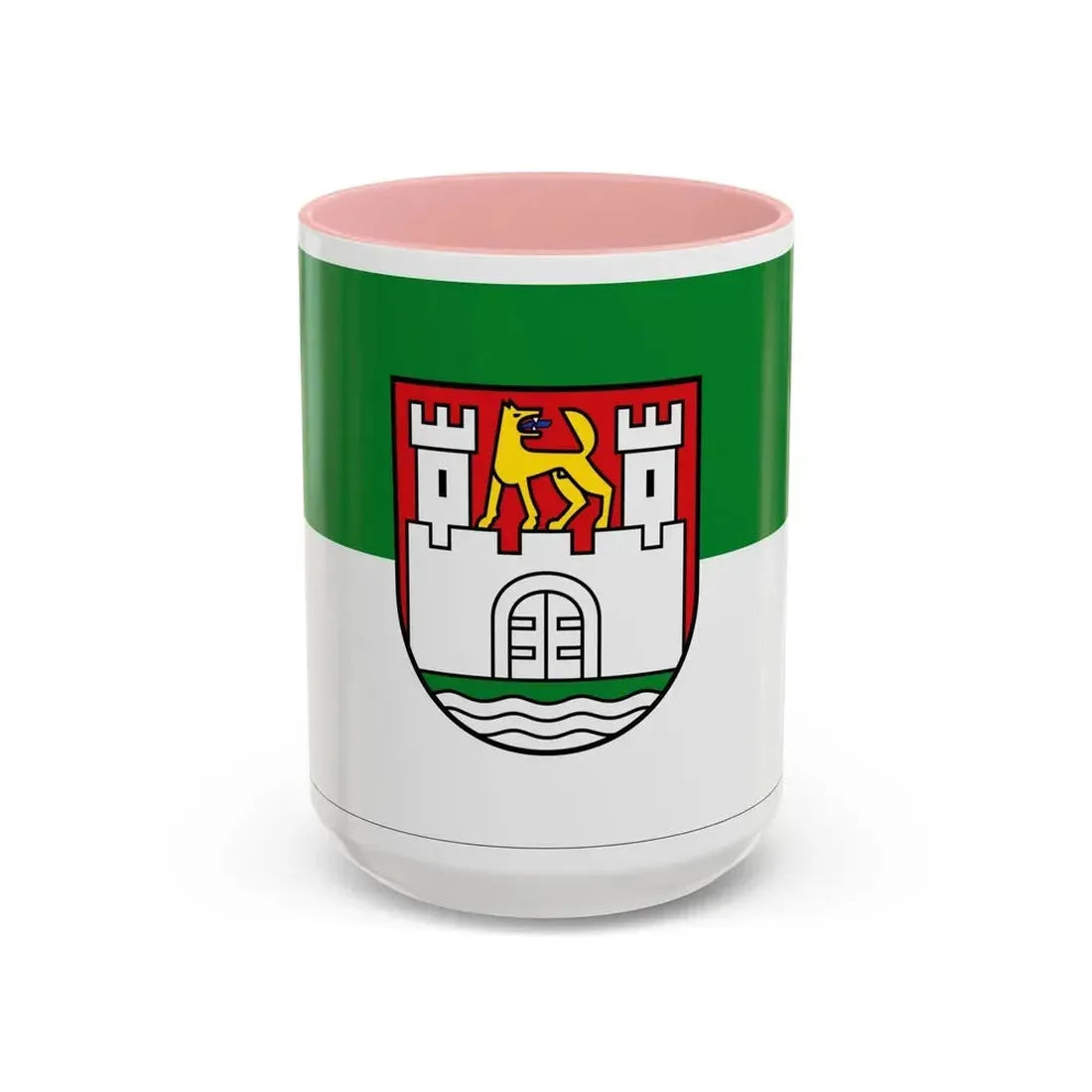 Flag of Wolfsburg Germany - Accent Coffee Mug 15oz Pink - Go Mug Yourself
