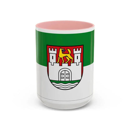 Flag of Wolfsburg Germany - Accent Coffee Mug 15oz Pink - Go Mug Yourself