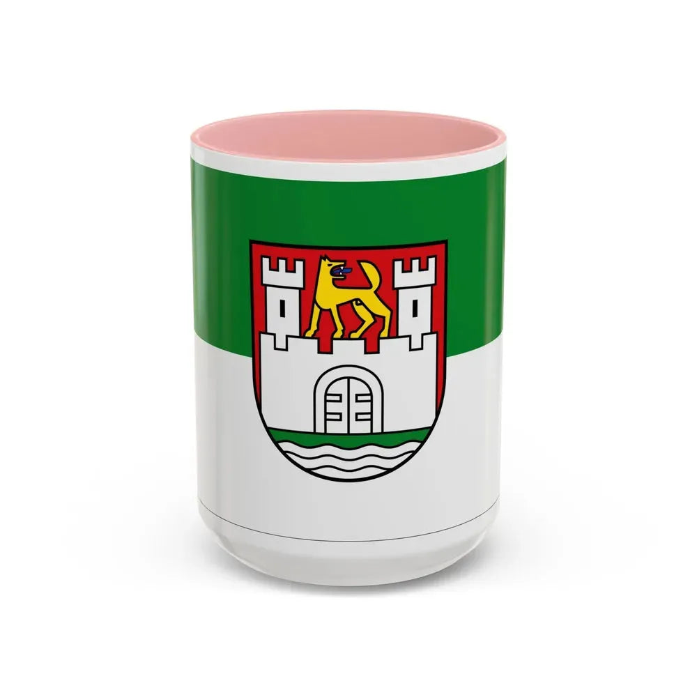 Flag of Wolfsburg Germany - Accent Coffee Mug 15oz Pink - Go Mug Yourself