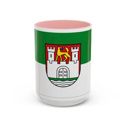 Flag of Wolfsburg Germany - Accent Coffee Mug 15oz Pink - Go Mug Yourself
