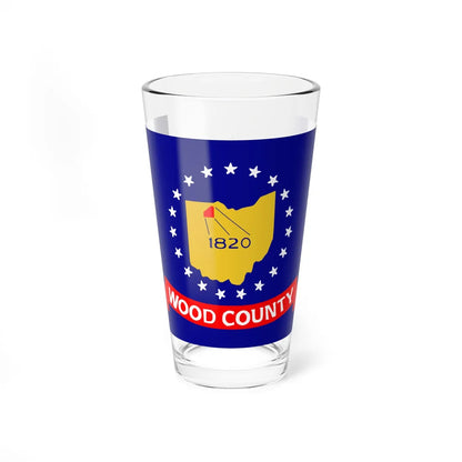 Flag of Wood County Ohio (United States) Pint Glass 16oz 16oz - Go Mug Yourself