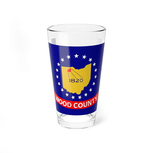 Flag of Wood County Ohio (United States) Pint Glass 16oz 16oz - Go Mug Yourself