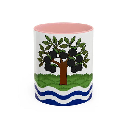 Flag of Worcestershire UK - Accent Coffee Mug 11oz Pink - Go Mug Yourself