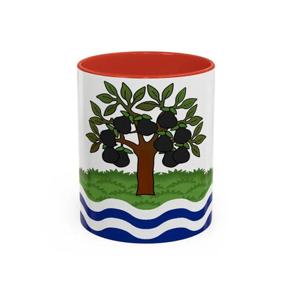 Flag of Worcestershire UK - Accent Coffee Mug 11oz Red - Go Mug Yourself