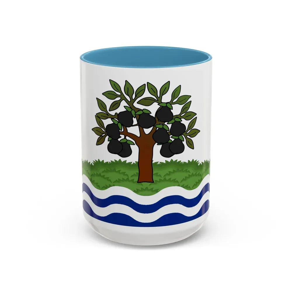 Flag of Worcestershire UK - Accent Coffee Mug 15oz Light Blue - Go Mug Yourself