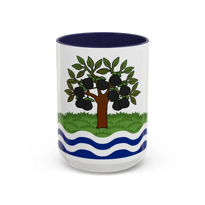 Flag of Worcestershire UK - Accent Coffee Mug 15oz Navy - Go Mug Yourself