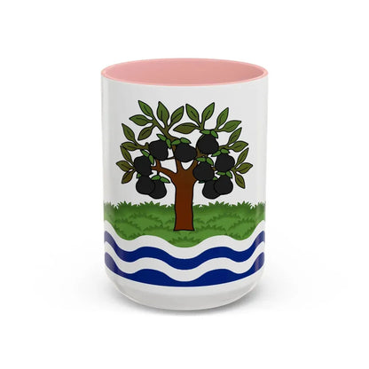 Flag of Worcestershire UK - Accent Coffee Mug 15oz Pink - Go Mug Yourself