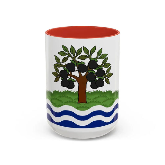 Flag of Worcestershire UK - Accent Coffee Mug 15oz Red - Go Mug Yourself
