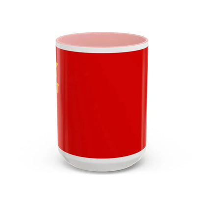Flag of Workers' Revolutionary Party PRT - Accent Coffee Mug 15oz Pink - Go Mug Yourself
