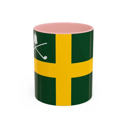 Flag of Wreay UK - Accent Coffee Mug 11oz Pink - Go Mug Yourself