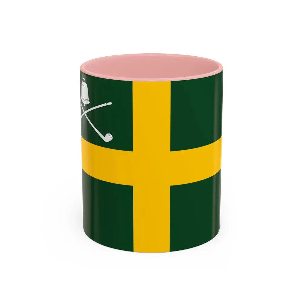 Flag of Wreay UK - Accent Coffee Mug 11oz Pink - Go Mug Yourself