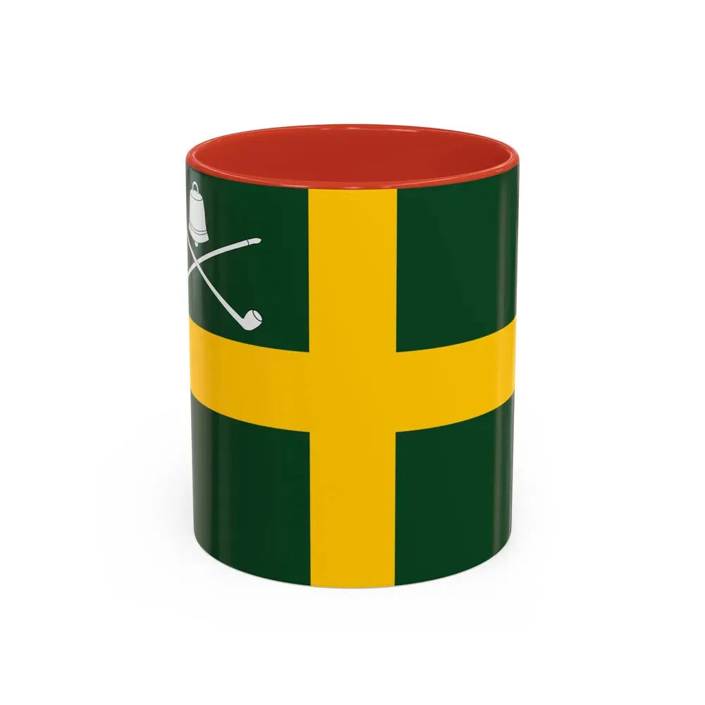 Flag of Wreay UK - Accent Coffee Mug 11oz Red - Go Mug Yourself