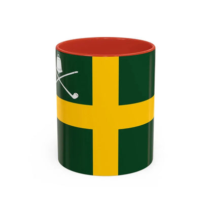 Flag of Wreay UK - Accent Coffee Mug 11oz Red - Go Mug Yourself