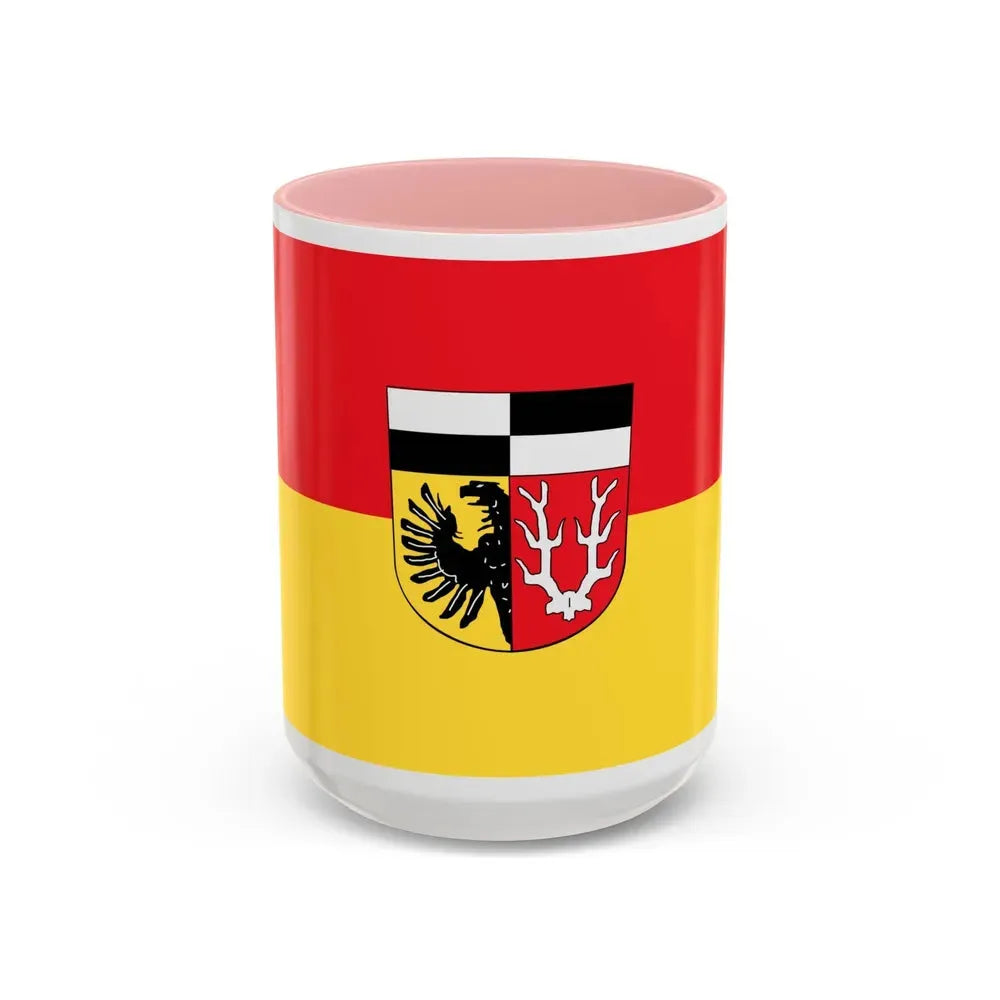 Flag of Wunsiedel Germany - Accent Coffee Mug 15oz Pink - Go Mug Yourself