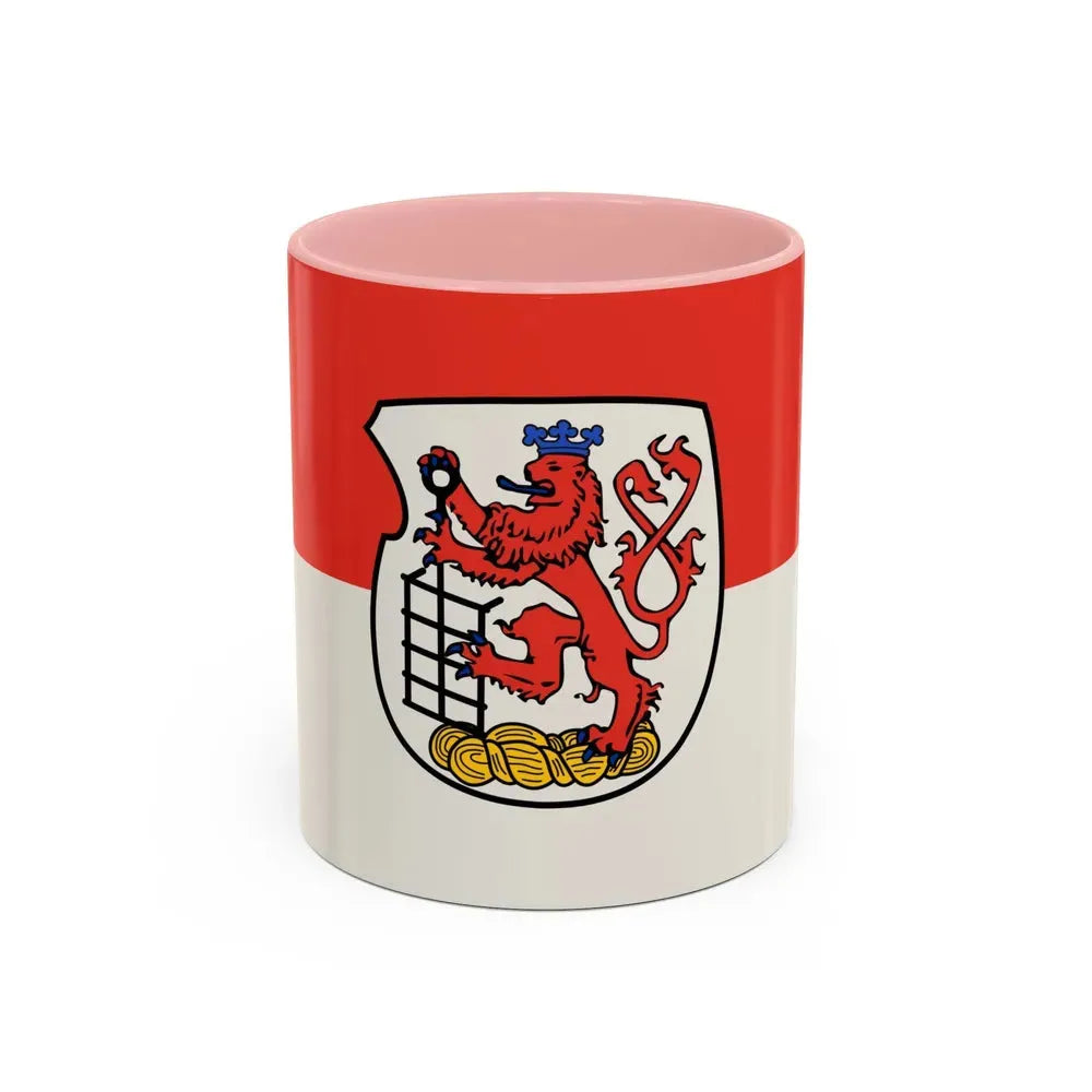 Flag of Wuppertal Germany - Accent Coffee Mug 11oz Pink - Go Mug Yourself