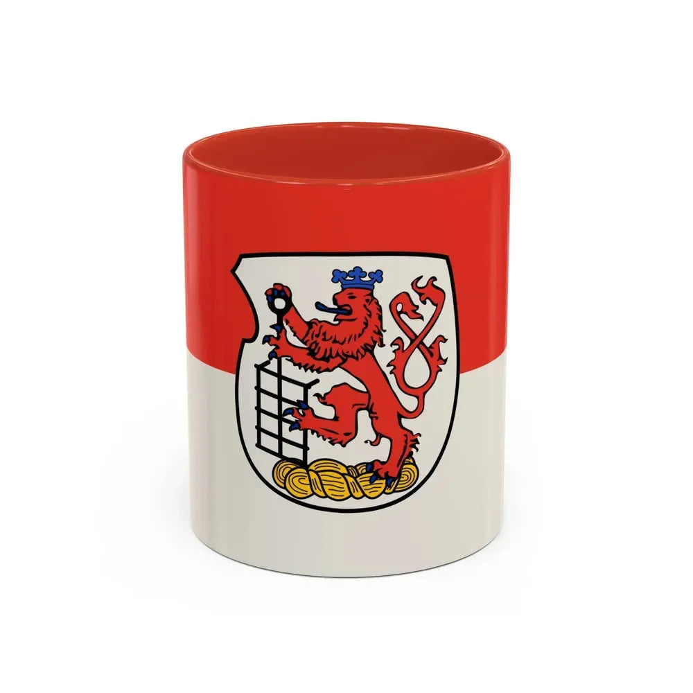 Flag of Wuppertal Germany - Accent Coffee Mug 11oz Red - Go Mug Yourself