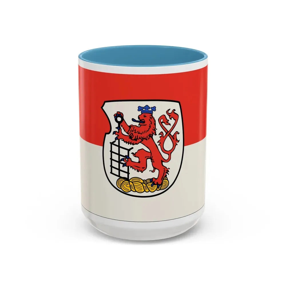 Flag of Wuppertal Germany - Accent Coffee Mug 15oz Light Blue - Go Mug Yourself