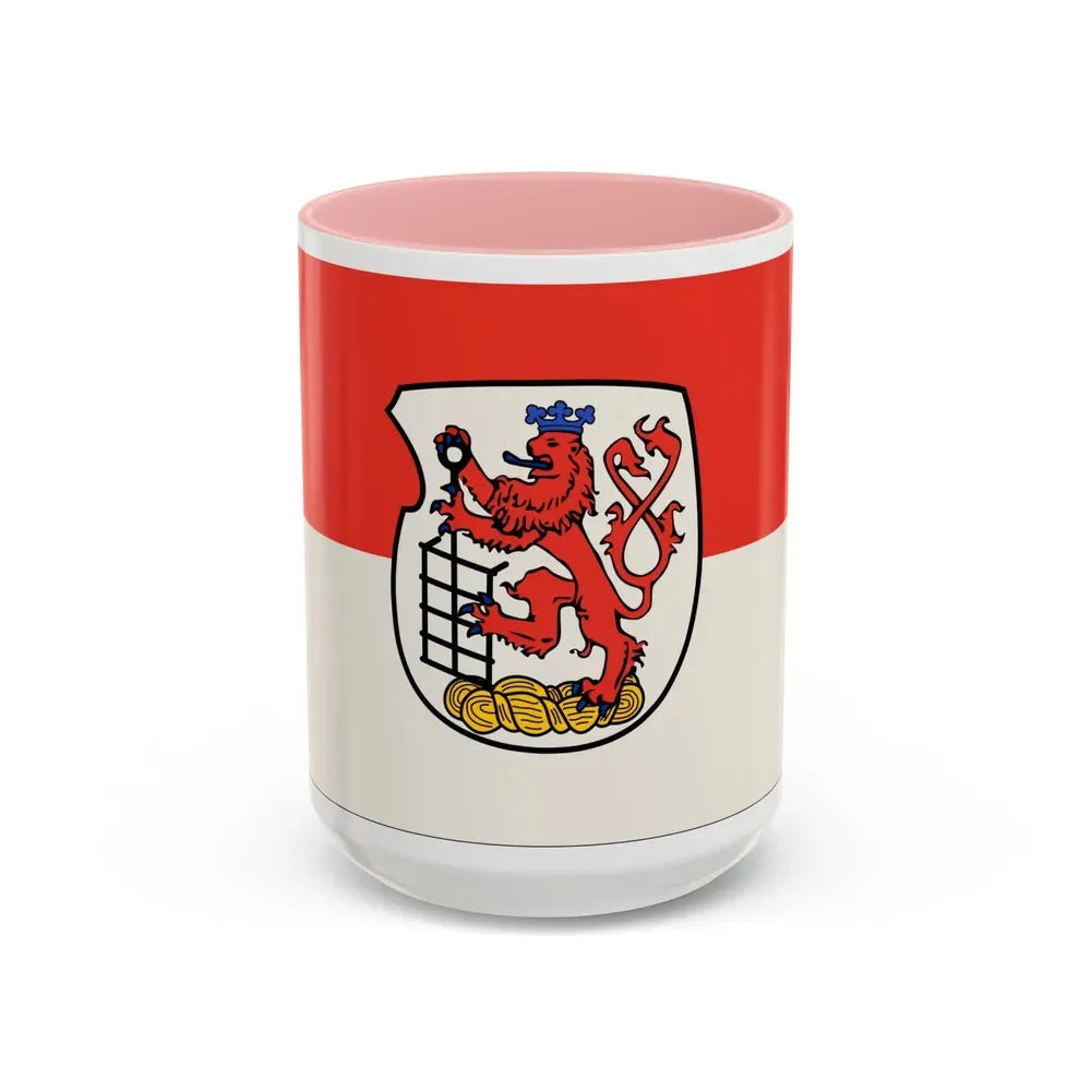 Flag of Wuppertal Germany - Accent Coffee Mug 15oz Pink - Go Mug Yourself