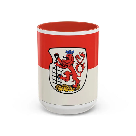 Flag of Wuppertal Germany - Accent Coffee Mug 15oz Red - Go Mug Yourself